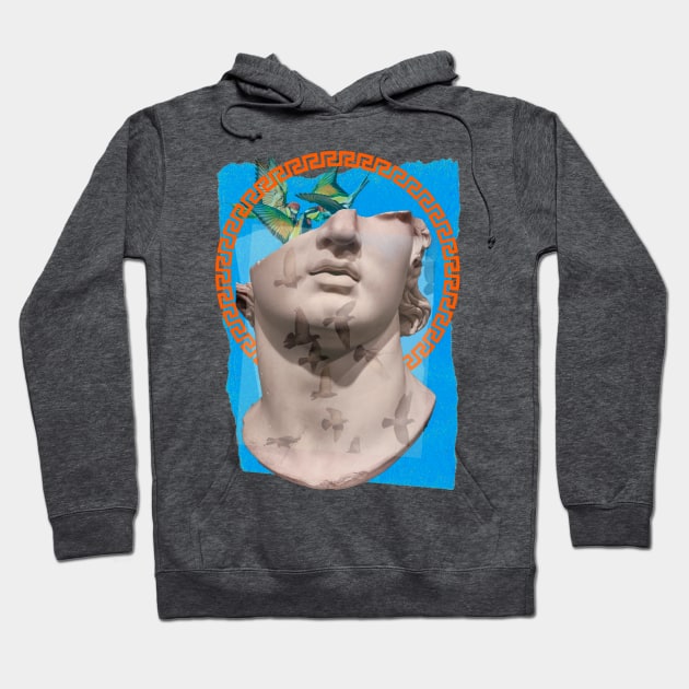 Stone and Feather Digital Collage - Birds Fly Hoodie by TJWDraws